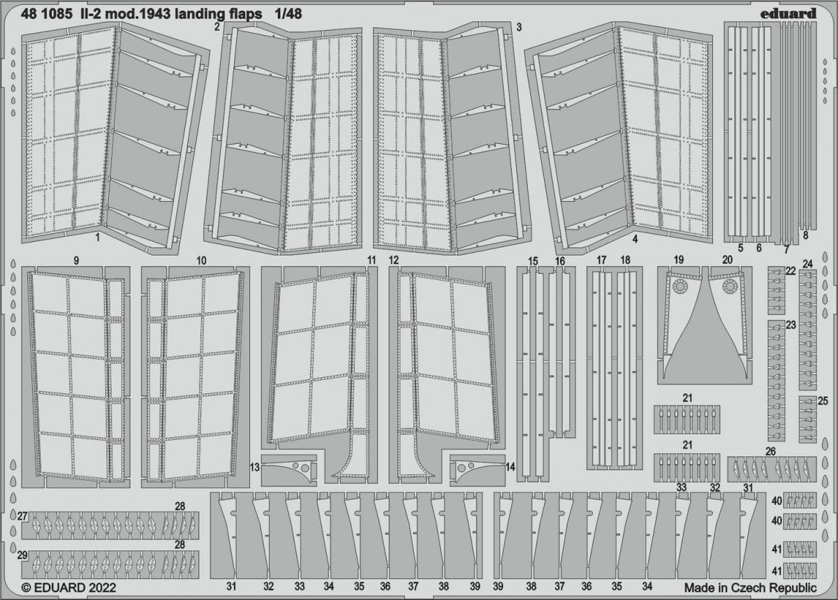 Edouard 481085 Il-2 mod. 1943 volets d'atterrissage ZVEZDA 1/48