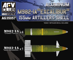 Obus d&amp;#39;artillerie M982-IA « Excalibur » 155 mm en aluminium AFV Club AG35057, échelle 1/35