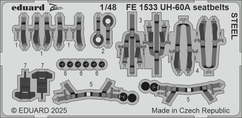 Ceintures de sécurité Eduard FE1533 UH-60A en acier ICM 1/48