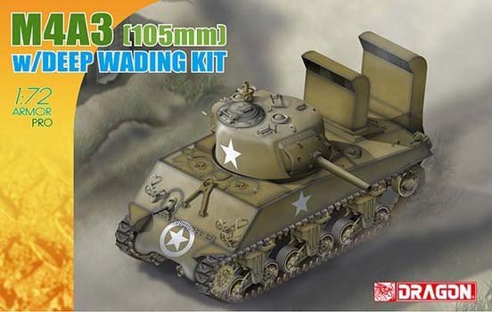 Dragon 7330 M4A3 Sherman américain (105 mm) avec kit de franchissement de gué profond (1/72)