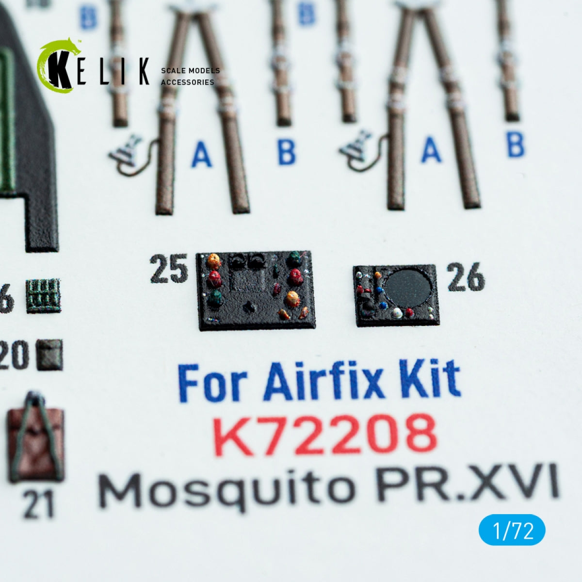 Kelik K72208 Mosquito PR.XVI - interior 3D decals for Airfix kit 1/72