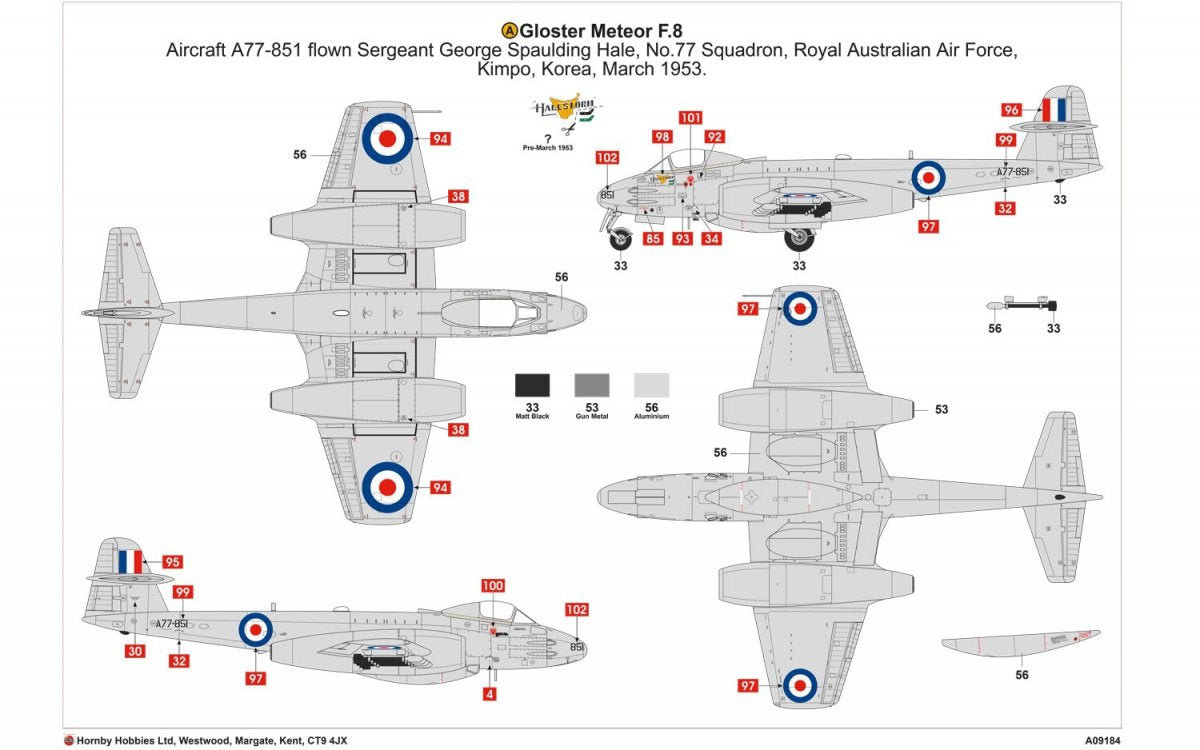 Airfix 09184 Gloster Meteor F8 Guerre de Corée 1/48 – image 5