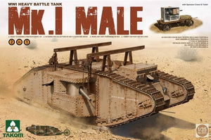 Takom 2031 Char de combat lourd Mk.I mâle de la Première Guerre mondiale avec remorque à grue latérale