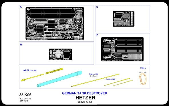 Aber 35K06 chasseur de chars allemand Sd. Kfz. 138/2 Hetzer (1/35) – immagine 7