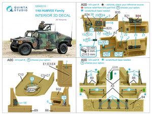 Intérieur imprimé en 3D et coloré sur papier décalcomanie Quinta Studio QD48310 pour la famille HUMVEE (Tamiya) au 1/48 – image 7