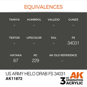 AK Interactive AK11872 US ARMY HELO DRAB FS 34031 – AIR 17 ml – image 3