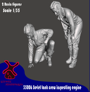 Glowel Miniatures 35006 Équipage de char soviétique inspectant le moteur 1/35