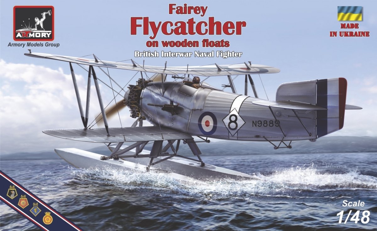 Armory Models 48003 Fairey Flycatcher, chasseur hydravion britannique FAA de l&amp;#39;entre-deux-guerres, sur flotteurs en bois, échelle 1/48