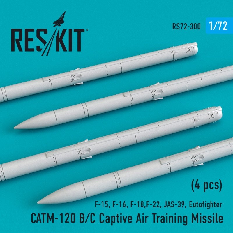 RESKIT RS72-0300 CATM-120 B/C Missile d'entraînement captif (4 pièces) 1/72