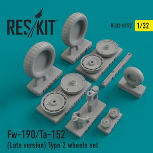 RESKIT RS32-0152 Fw-190/Ta-152 (Version tardive) Jeu de roues Type 2 1/32