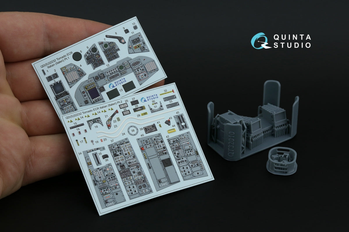 Intérieur imprimé en 3D et coloré sur papier décalcomanie (Italeri) de Quinta Studio QD+32232 Tornado ECR (avec pièces en résine imprimées en 3D) à l&amp;#39;échelle 1/32 – image 2