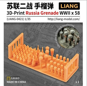 Liang 0421 Grenade russe imprimée en 3D Seconde Guerre mondiale x 58 1/35