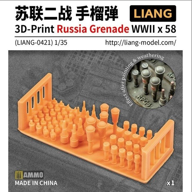 Liang 0421 Grenade russe imprimée en 3D Seconde Guerre mondiale x 58 1/35