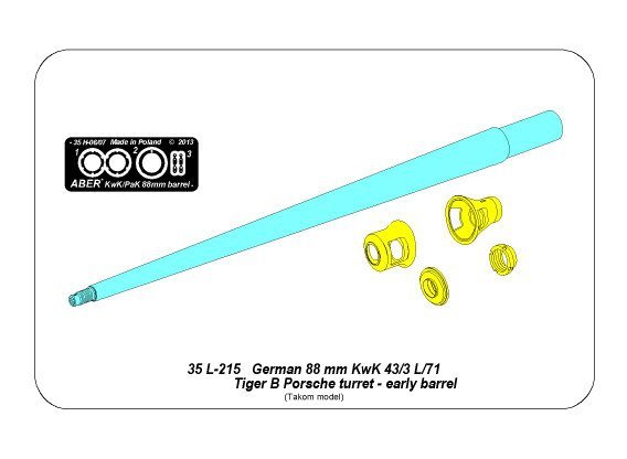 Canon Aber 35L-214 pour canon allemand de 8,8 cm Kw.K 43 (L/71) utilisé sur la tourelle Porsche du Tiger B - version précoce (1/35) – image 6