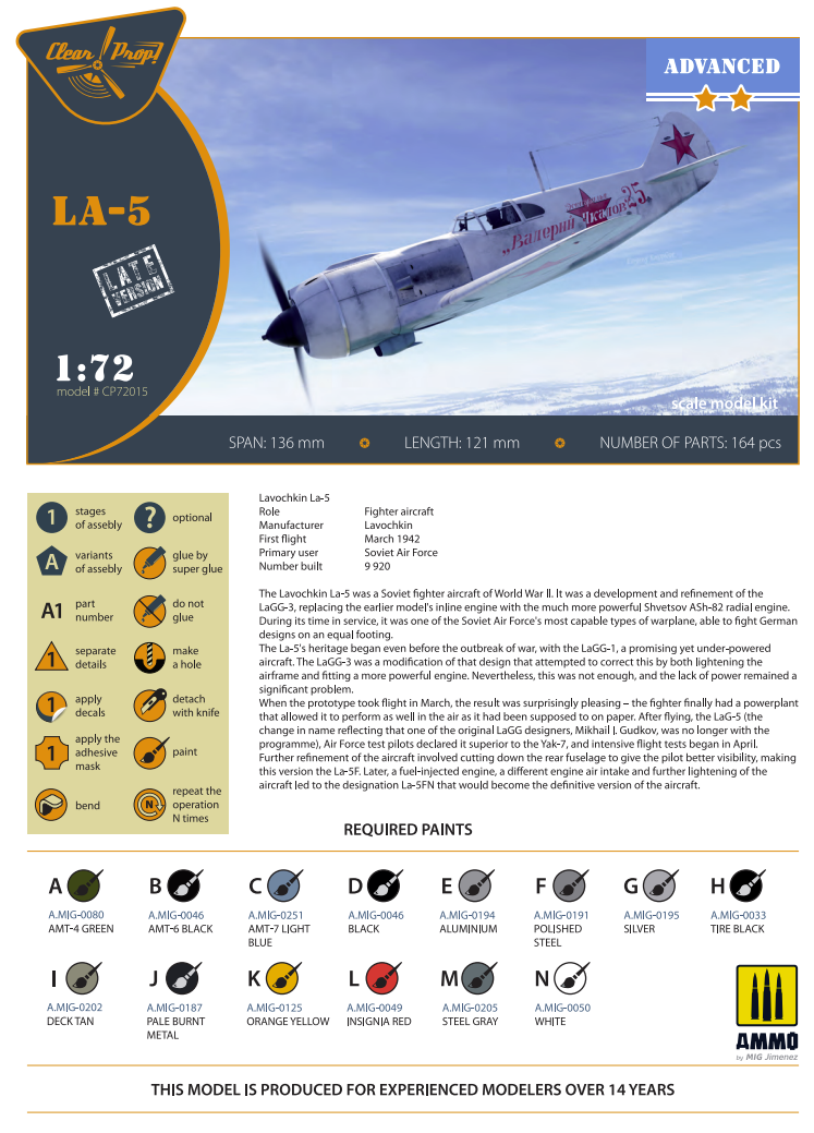 Hélice transparente ! Kit avancé CP72015 La-5 version tardive 1/72 – immagine 4
