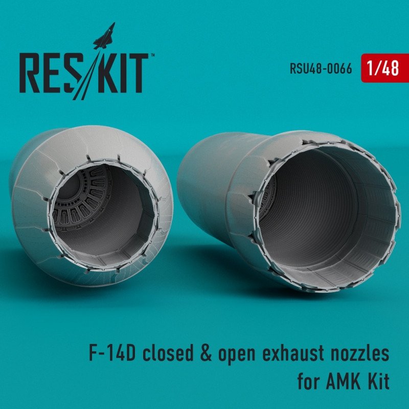 RESKIT RSU48-0066 Buses d'échappement ouvertes et fermées pour maquette Amk 1/48 du F-14D Tomcat