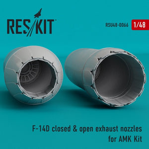 RESKIT RSU48-0066 Buses d&amp;#39;échappement ouvertes et fermées pour maquette Amk 1/48 du F-14D Tomcat