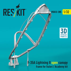 RESKIT RSU32-0205 F-35A Lightning II open canopy frame for Italeri / Academy kit (3D Printed) 1/32