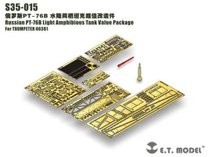 Kit de char amphibie léger russe PT-76B (modèle ET S35-015) pour maquette TRUMPETER 00381 au 1/35
