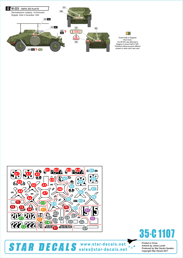 Star Decals 35-C1107 Ase et chars d&amp;#39;Europe de l&amp;#39;Est (mixte) 1/35 – immagine 2