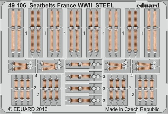 Ceintures de sécurité Eduard BIG49342, Seconde Guerre mondiale, Forces aériennes alliées, acier, échelle 1/48 – image 5