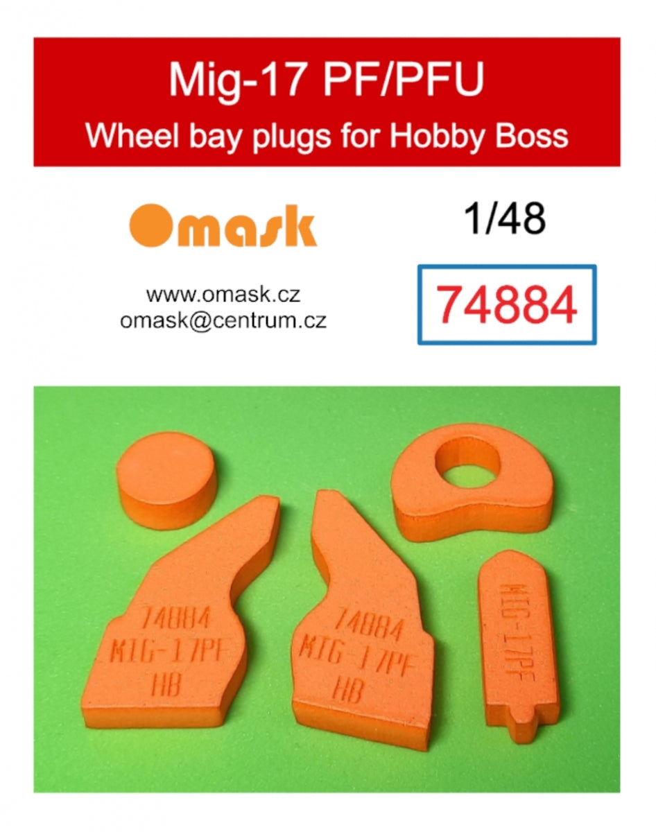 Omask 74884 Bouchons de puits de train d'atterrissage pour Mig-17 PF/PFU (pour Trumpeter 80336, 80337) 1/48 