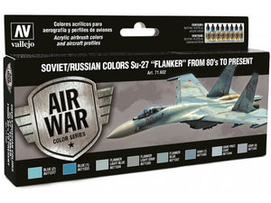 Vallejo 71602 Couleurs soviétiques/russes Su-27 « Flanker » des années 80 à nos jours 8x17 ml
