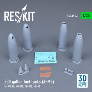 Réservoirs de carburant RESKIT RSU35-0040 de 230 gallons (AFMS) pour AH-64, MH-60L, UH-60A, HH-60 (2 pièces) (impression 3D) 1/35  – image 2