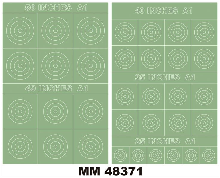 Montex MM48371 Cocardes RAF TYPE A1 56, 49, 40, 35, 25 pouces 1/48