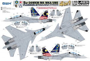 Great Wall Hobby L4831 Su-30 MKM / MK / MKA / SME &amp;#39;Flanker H&amp;#39; Multirole Fighter 4 In 1 1/48 – zdjęcie 4