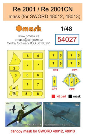 Masque Omask 54027 Re 2001 / Re 2001CN (pour Sword 48012, 48013) 1/48