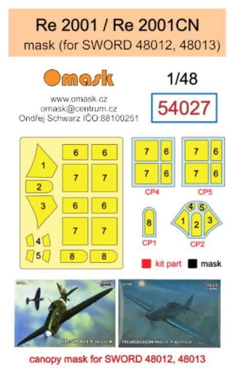 Masque Omask 54027 Re 2001 / Re 2001CN (pour Sword 48012, 48013) 1/48