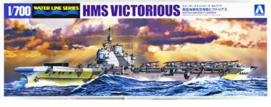 Aoshima 05106 Porte-avions britannique HMS Victorious Série Water Line n° 717 1/700
