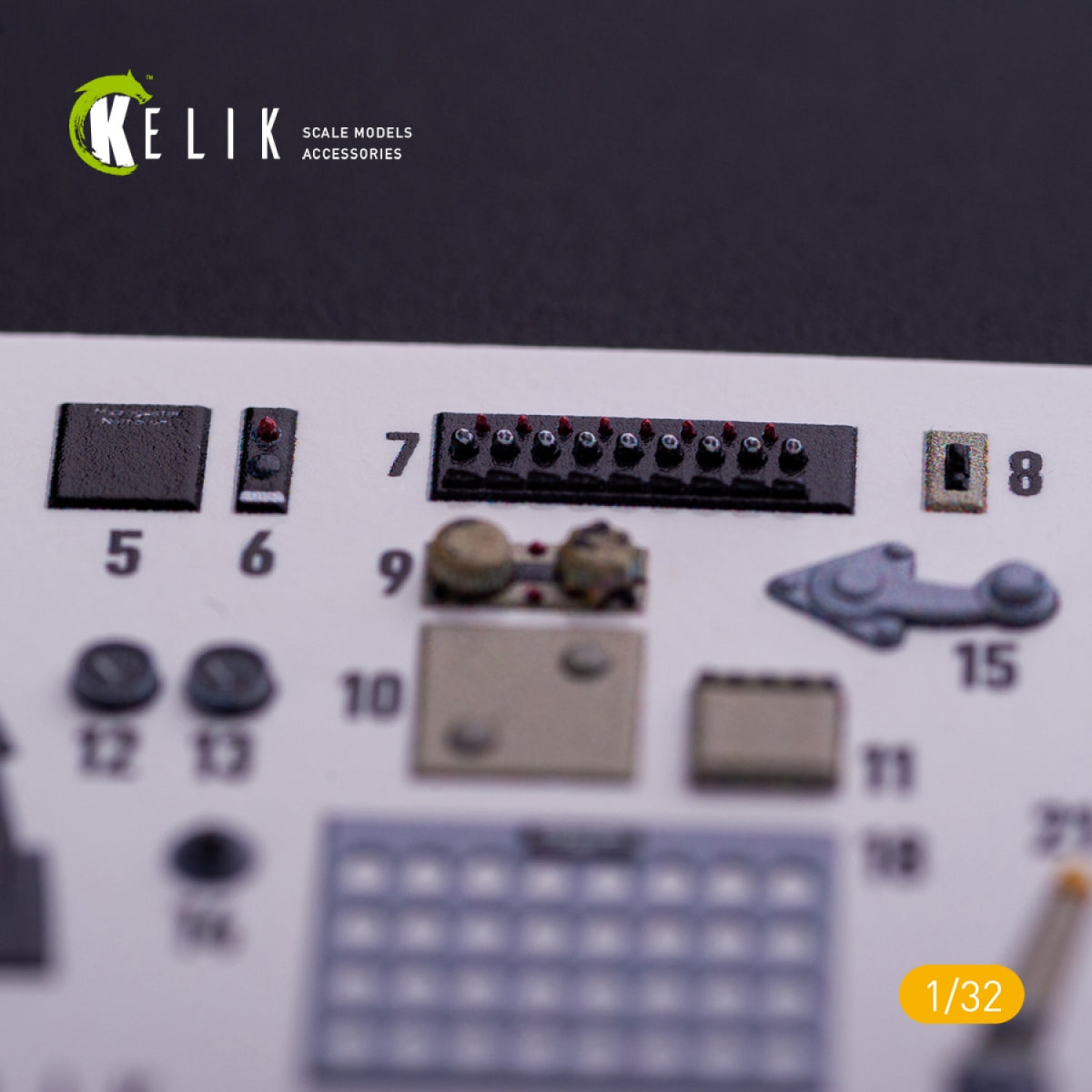 KELIK K32020 BF-109 E - Décalcomanies 3D pour l&amp;#39;intérieur du kit Trumpeter au 1/32, avec pièces imprimées en 3D – Bild 7