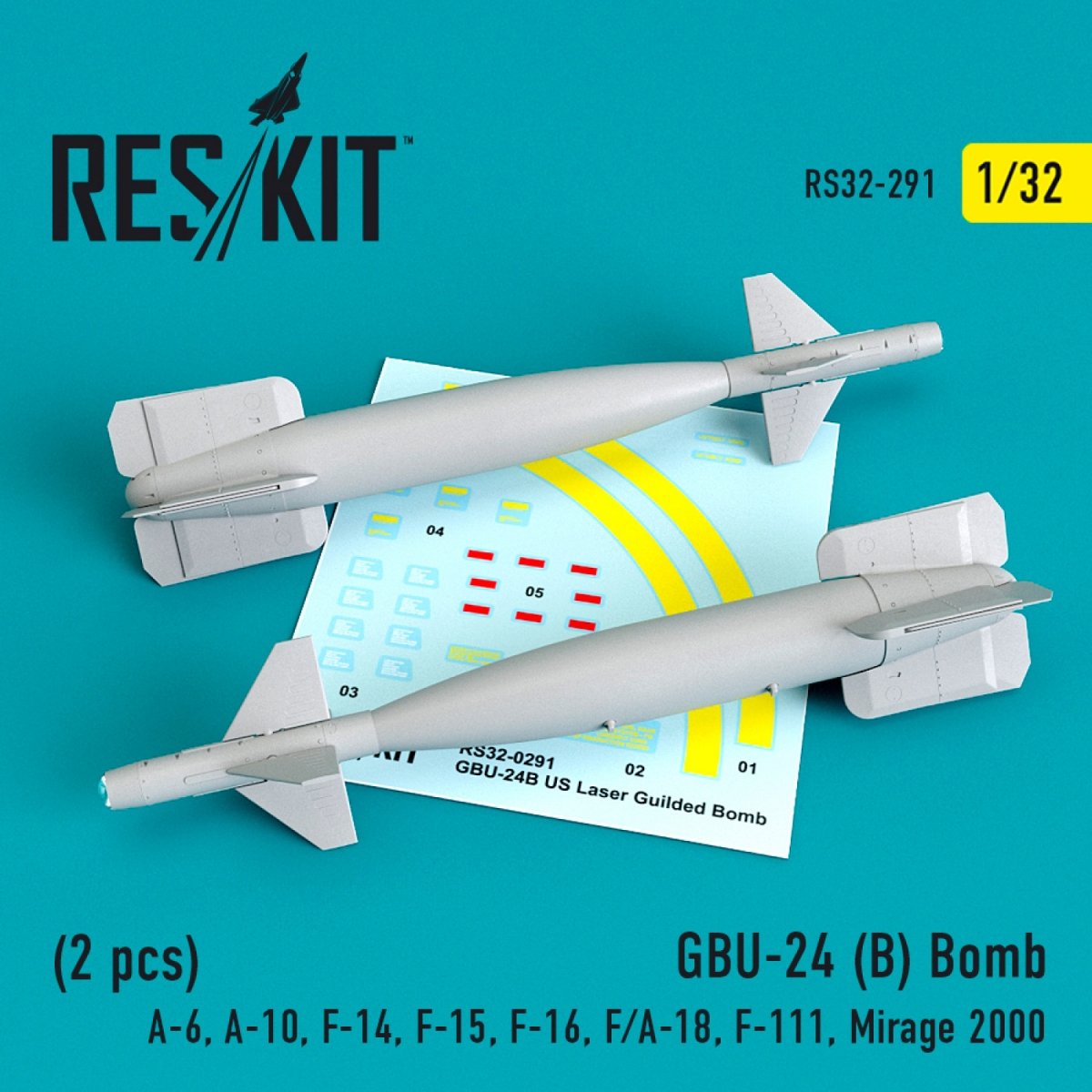 RESKIT RS32-0291 GBU-24B BOMBES (2 PIÈCES) 1/32