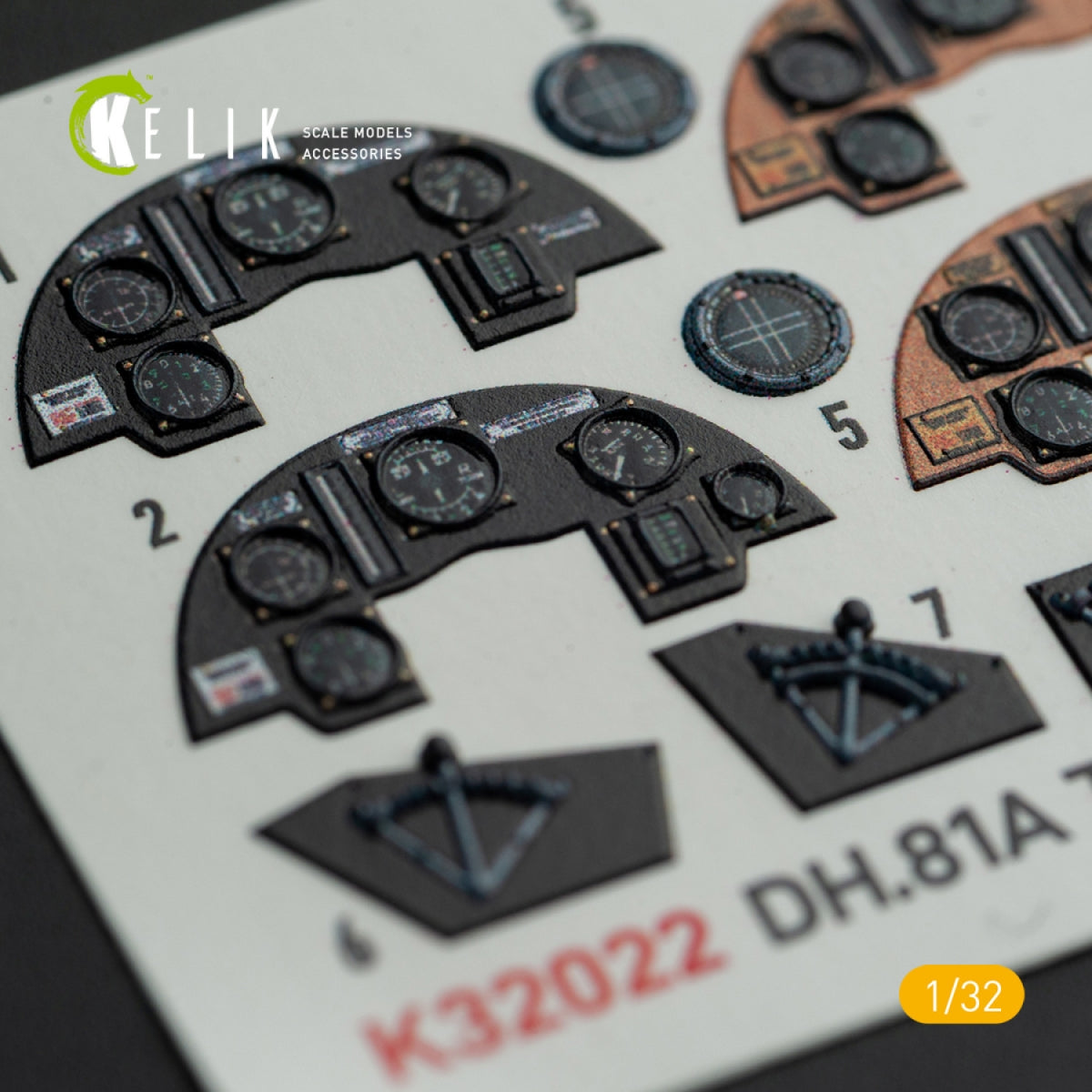 KELIK K32022 DH.81A Tiger Moth - Décalcomanies 3D pour l&amp;#39;intérieur avec pièces imprimées en 3D pour kit ICM 1/32 – image 3