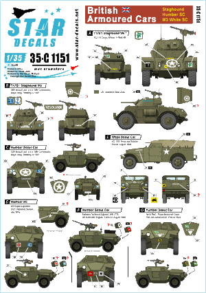 Star Decals 35-C1151 Voitures blindées britanniques 1/35