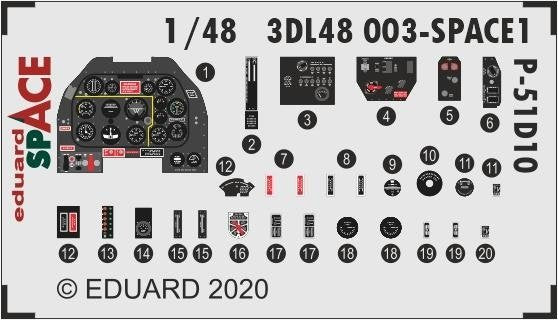 Eduard 3DL48003 P-51D-10 SPACE 3D pour Eduard 1/48