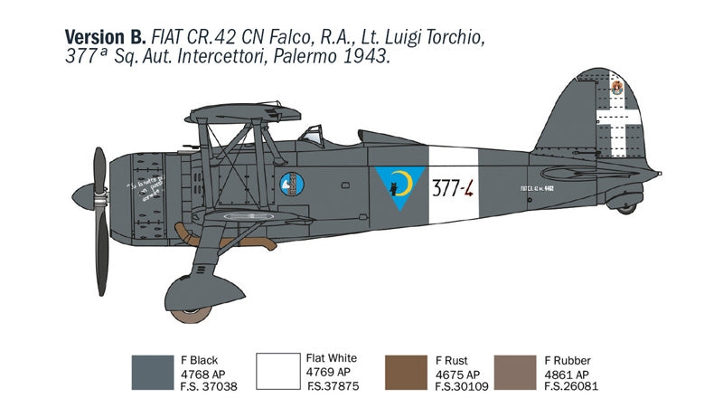 Italeri 1485 FIAT CR.42 CN Falco Chasseur de nuit 1/72 – image 3