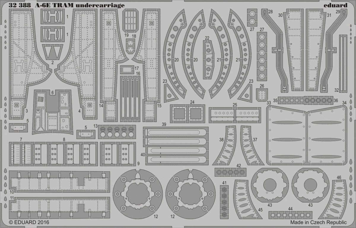 Train d'atterrissage Eduard 32388 A-6E TRAM TRUMPETER 1/32