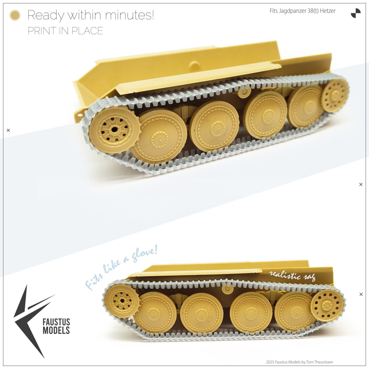 Faustus Models FM35053 Jagdpanzer 38(t) “Hetzer” Tracks – Type B [Lazy Tracks] 1/35
