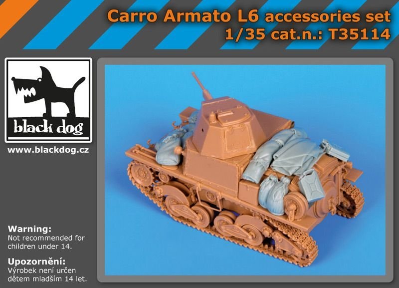 Ensemble d&amp;#39;accessoires Black Dog T35114 Carro Armato L6 1/35