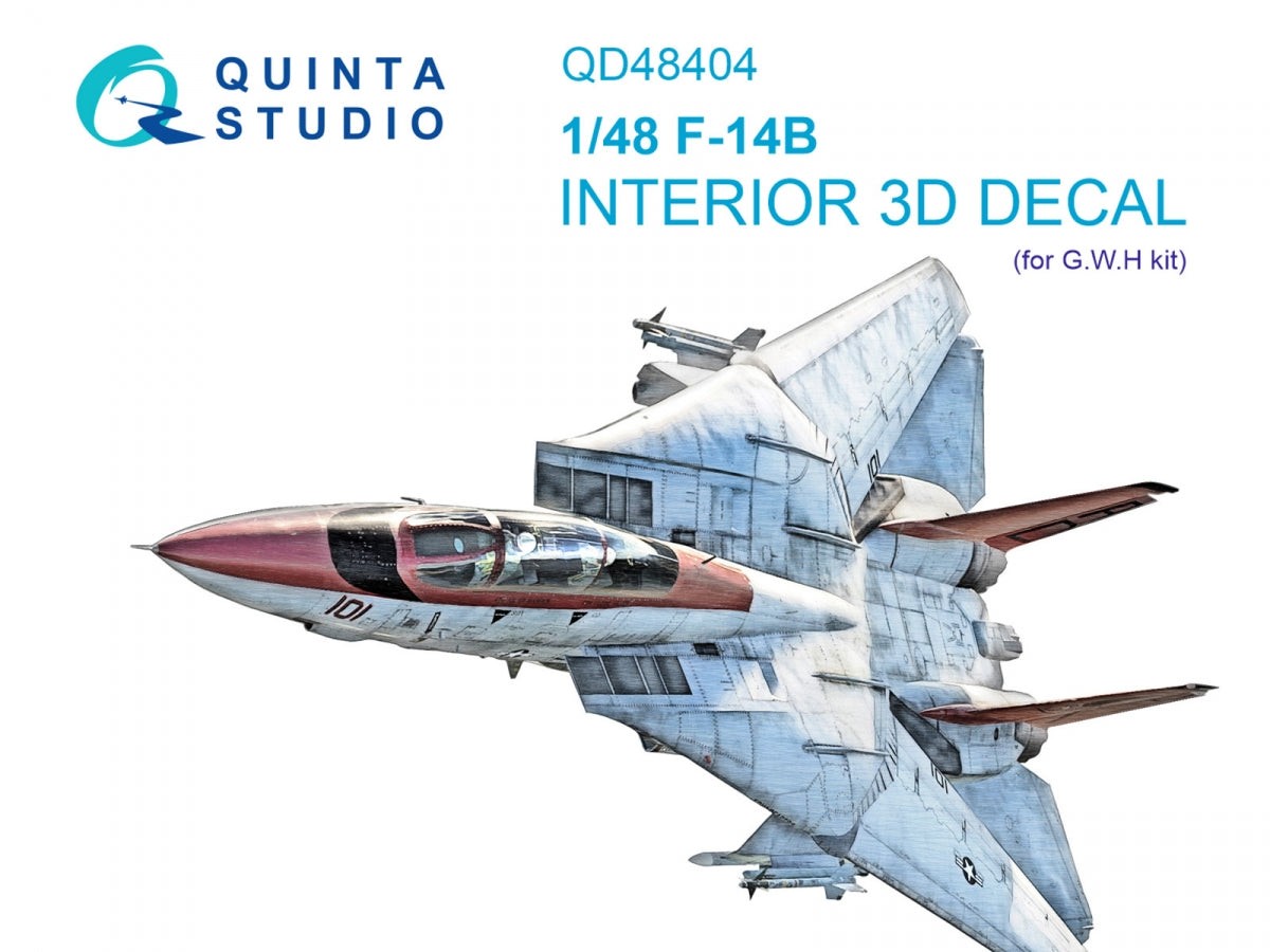 Intérieur imprimé en 3D et coloré pour le F-14B de Quinta Studio QD48404 (GWH) à l'échelle 1/48