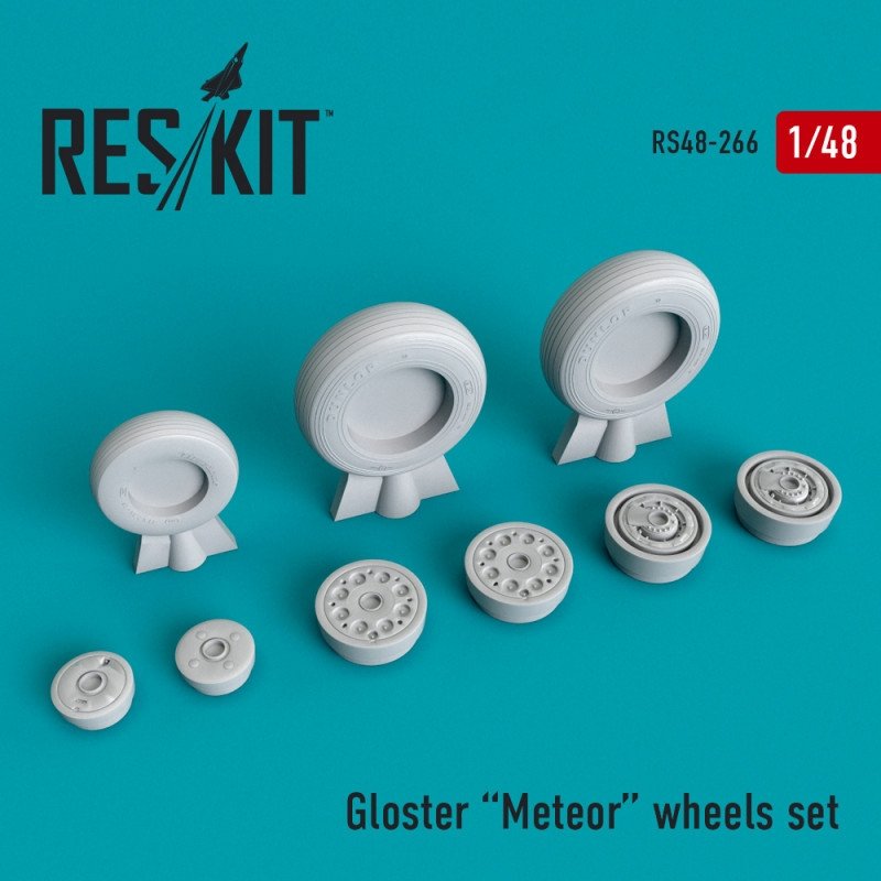 RESKIT RS48-0266 Jeu de roues Gloster Meteor 1/48