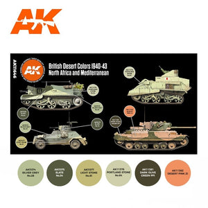 AK Interactive AK11646 3G COULEURS DU DÉSERT BRITANNIQUE AFRIQUE DU NORD ET MÉDITERRANÉENNE 1940-1943 6 x 17 ml  – image 2
