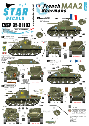 Star Decals 35-C1102 Shermans français n° 1 1/35