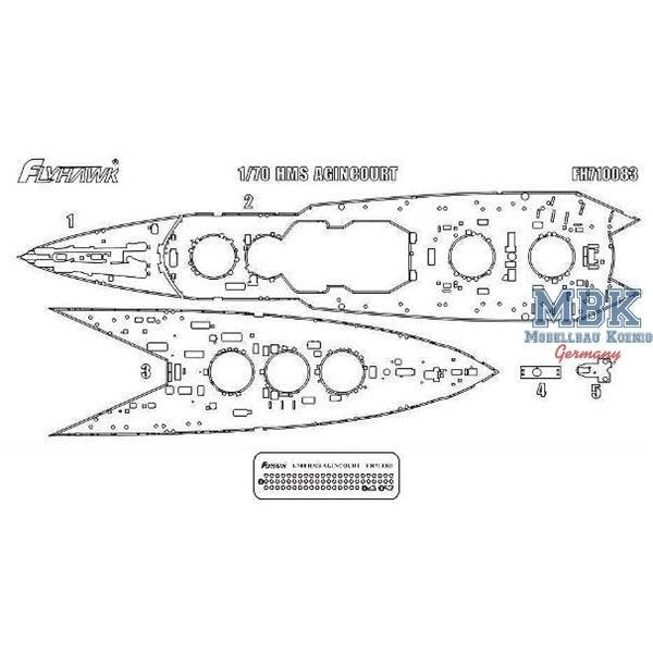 FlyHawk Model FH710124 HMS Hood 1941 Wooden Deck (for FH1160) 1/700 – zdjęcie 2