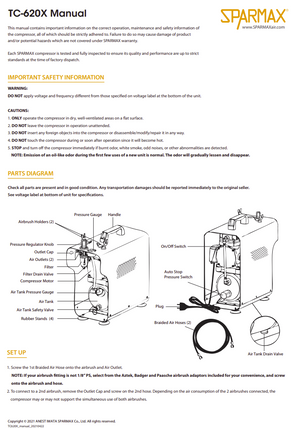 Mini compresseur d&amp;#39;air Sparmax TC620X avec tuyau de 2 x 3 m – imagen 5