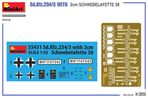 MiniArt 35431 Sd.Kfz.234/3 Avec 2cm Schwebelafette 38 1/35 – immagine 2
