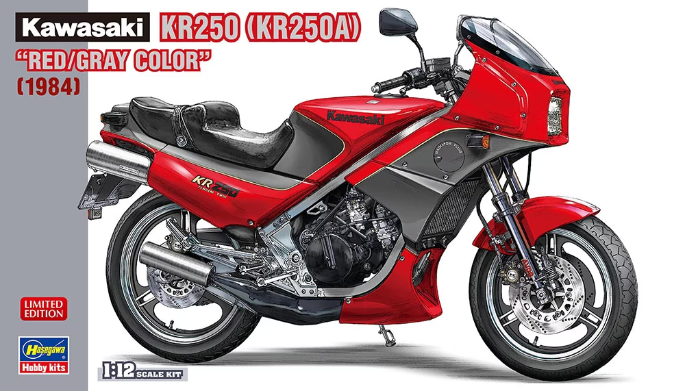 Hasegawa 21751 Kawasaki KR250 (KR250A) « Couleur rouge/grise » (1984) 1/12